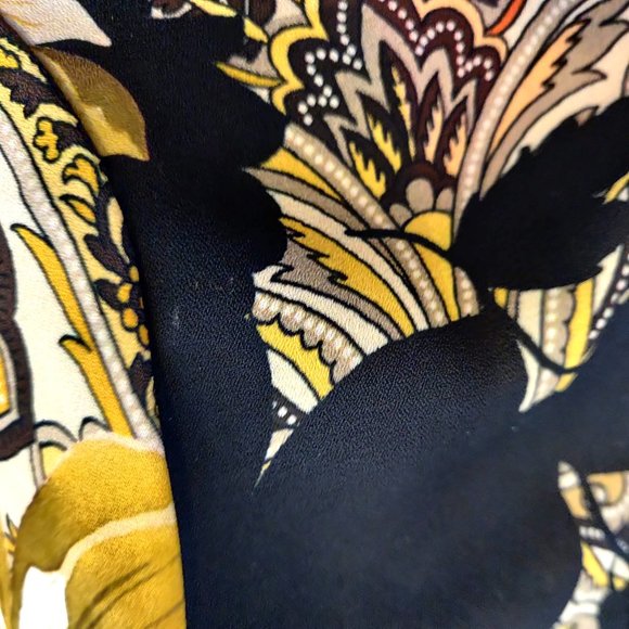 Joseph Ribkoff Womens Paisely Floral Georgette Lace Up Neck L/S Blouse Top 4 - Picture 9 of 10